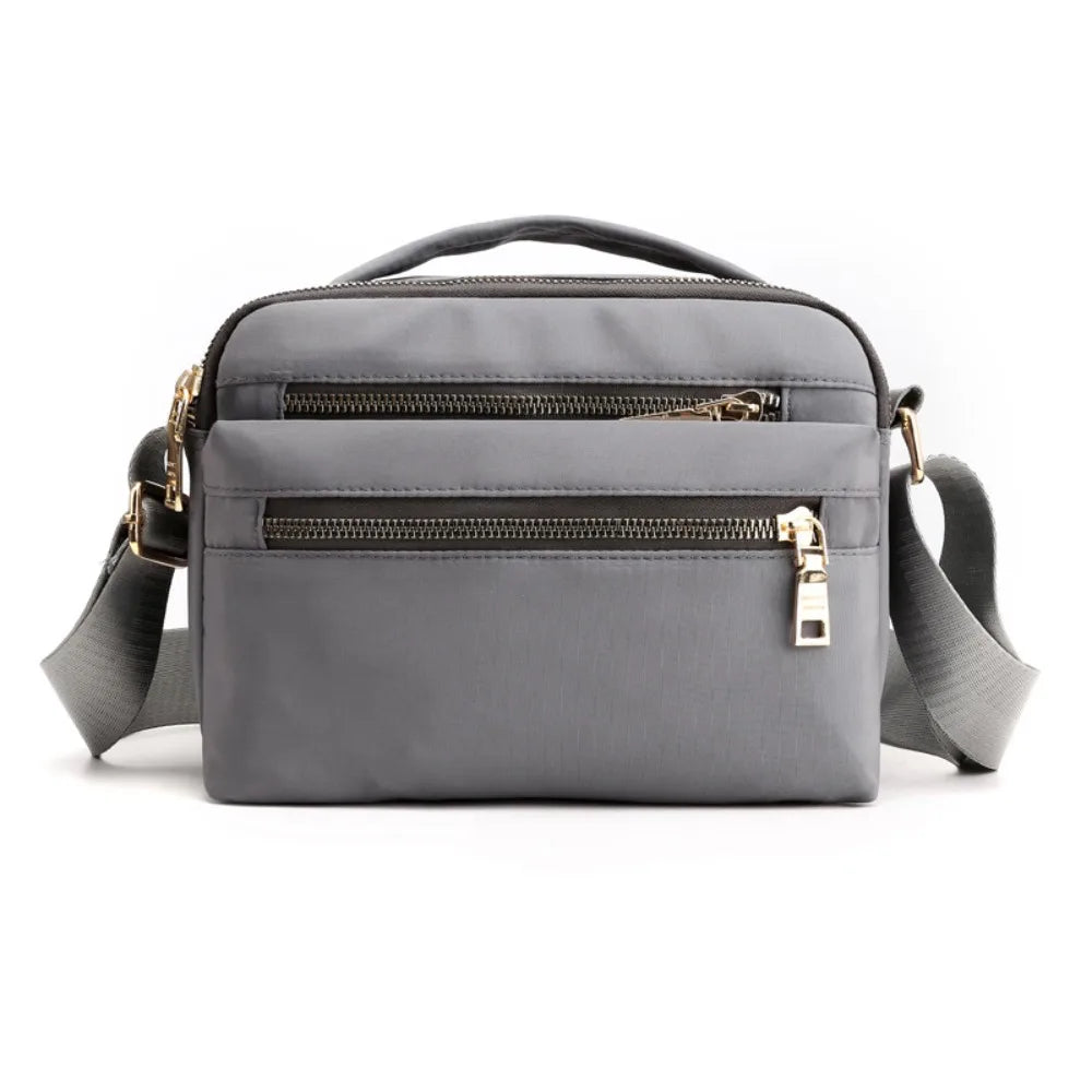 Casual Multi Layer Nylon Crossbody Bag Zipper Canvas Women Backpack Korean Style Waterproof Oxford Shoulder Bag Travel