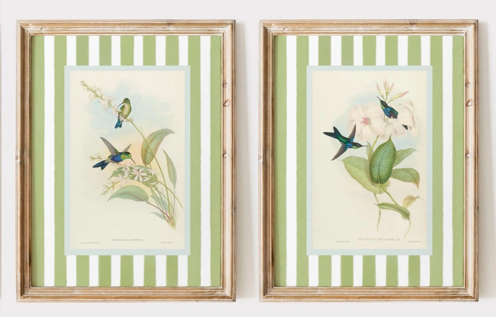 2pcs/set of Retro Hummingbird Animal Canvas Prints Minimalist Retro Bird Farmhouse Wall Art Posters for Living Room Home Decor