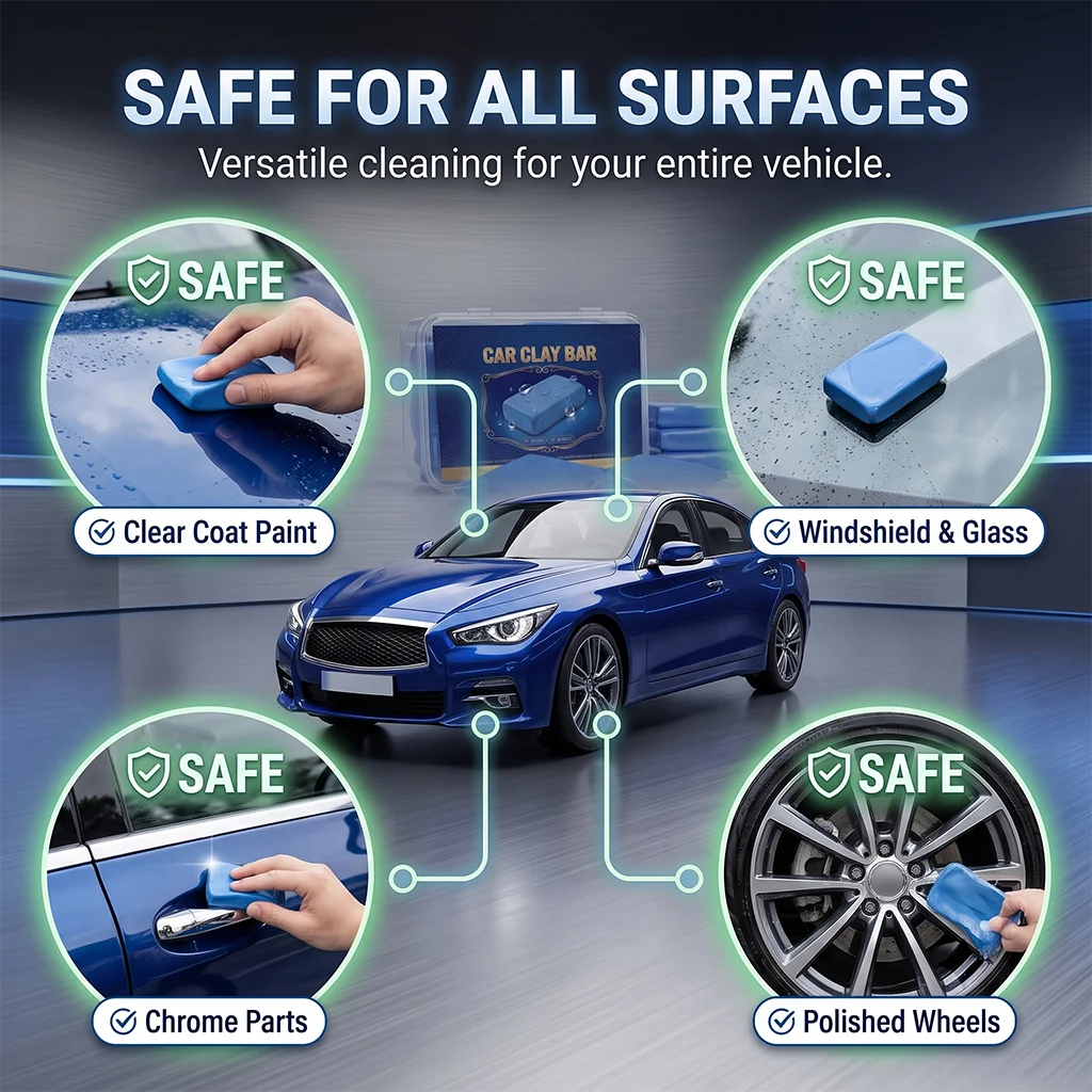 Professional Car Clay Bar Kit for Auto Detailing, Deep Clean Paint & Glass, Reusable & Eco-Friendly Clay Bar with Storage Case