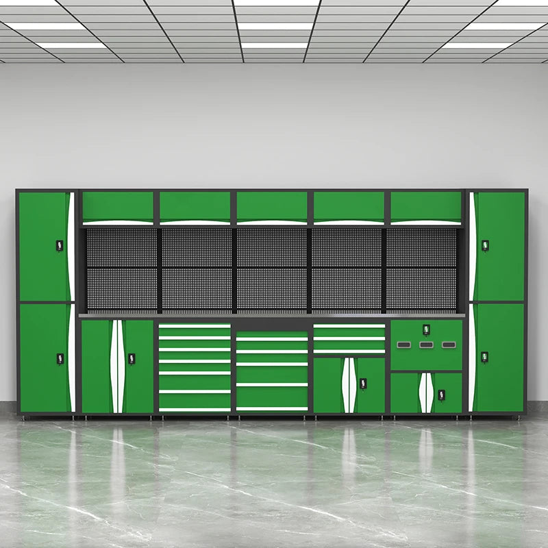 CYD Steel Garage Storage System Modular Tool Cabinet Heavy Duty Workshop Metal WorkBench Tool Bench Garage Workstation Cabinet