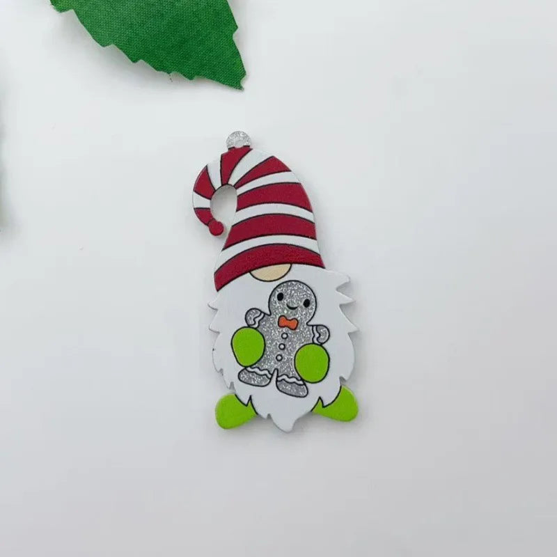 10pcs Christmas Series Acrylic Accessories - Santa Claus, Heart, Creative Bear, and More Decorative Add-ons