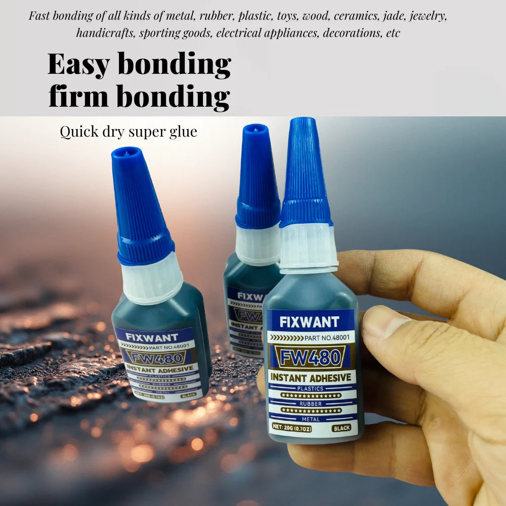 Black Medium-Thick CA Glue Cyanoacrylate Super Glue Dark Wood Repair Rubber Toughened Shockproof Gap Filling Adhesive 20/50/500g