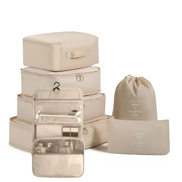 Dormitory Student Multi-Compartment Travel Storage Set Packing Cubes Organizer Bag for Clothes Toiletries Shoes Clothing