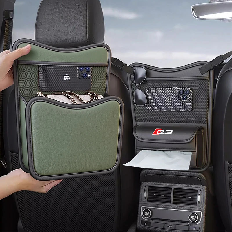 Car Organizer For Audi  Q3 Q4 Q5 Q6 Q7 Q8 Seat Storage Box Car Hanging Storage Bag Tissue Box Car Stowing Tidying Storage Pocket