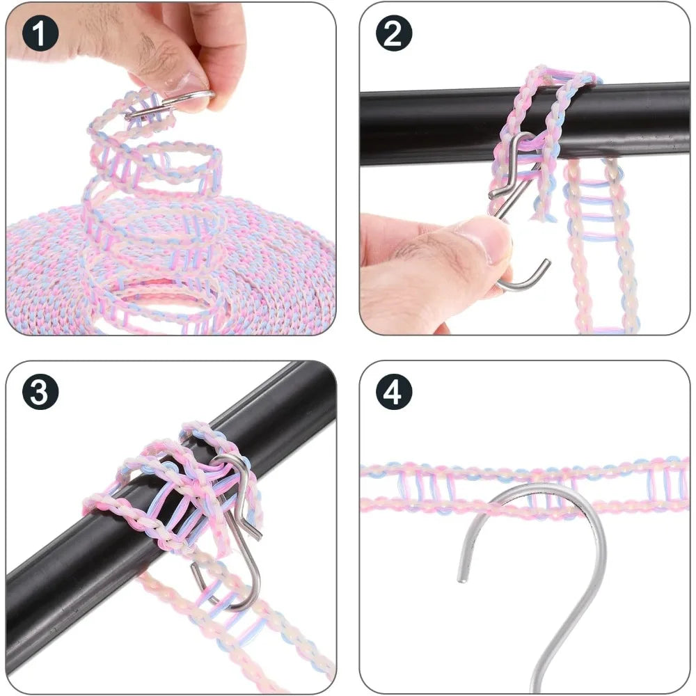 Windproof Clothesline 5M Plastic Non Slip Portable Clothesline Drying Rope for Travel Camping Outdoor Laundry Grey Clothes Line