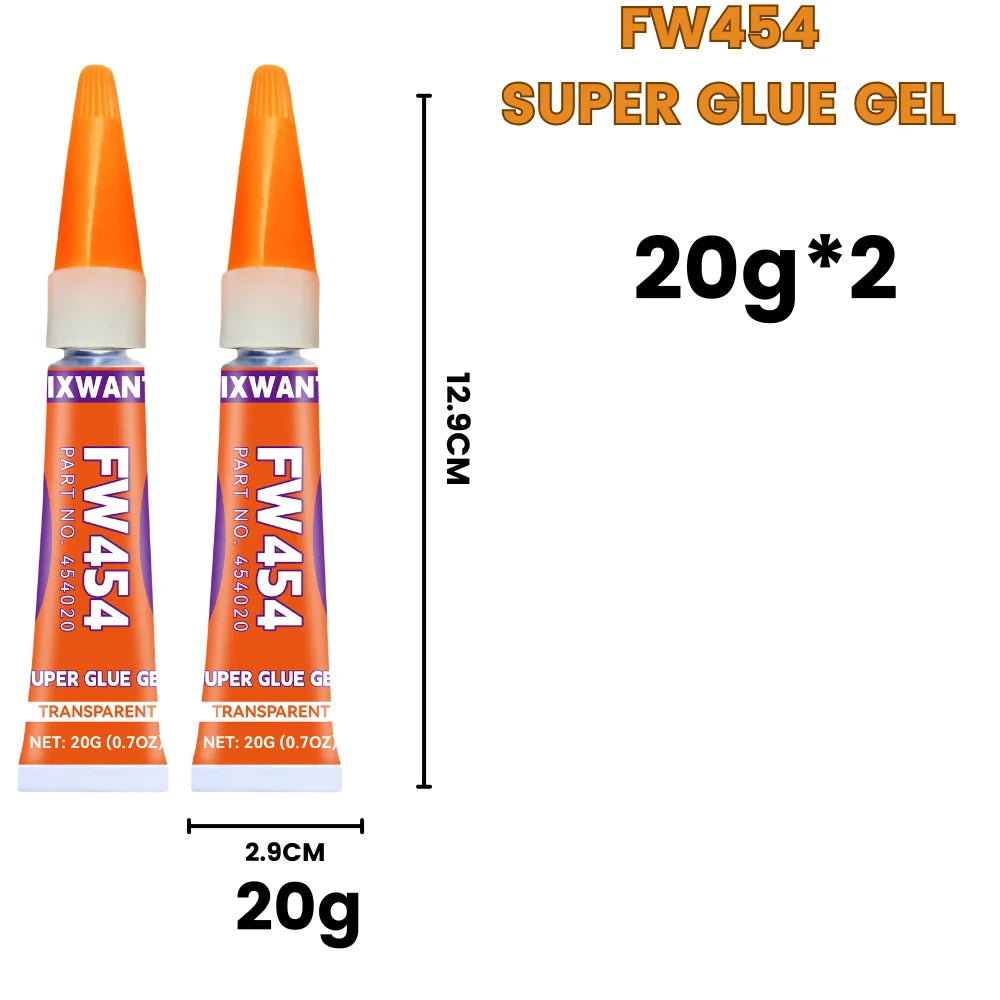 Super Glue Gel - Strong Instant Adhesive for Coral, Metal, Plastic, Wood, Ceramic, Rubber - Quick Dry & Waterproof 6g/20g