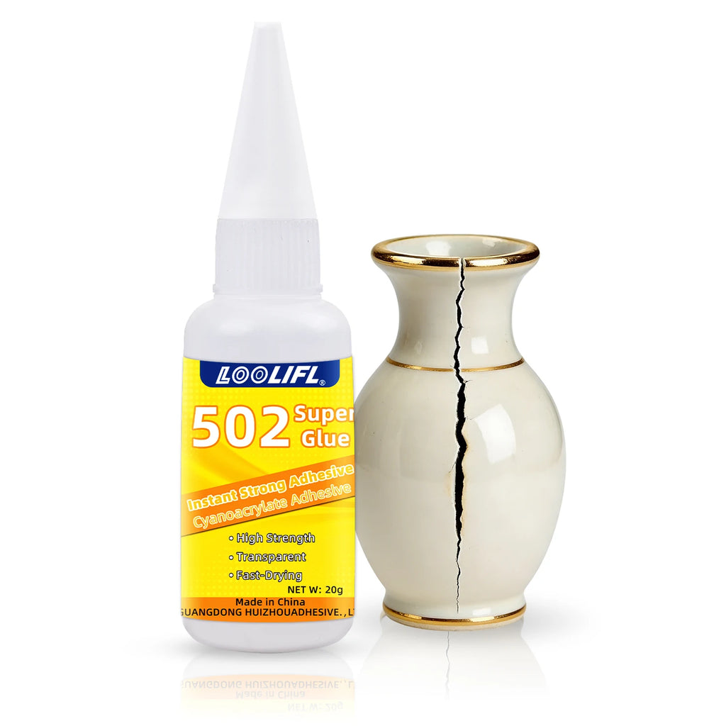 502 Super Glue Cyanoacrylate Instant Adhesive Quick-drying Strong Bond  for Plastic Rubber Metal Wood Glass Liquid Glue Tool 20g
