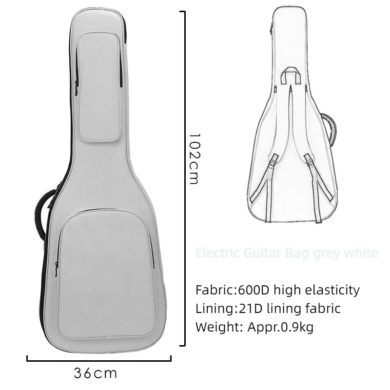 15mm Thickend Cotton Pad Guitar /Bass Bag Rip-stop Backpack Shoulder Bag Cover Carrying Case Color Options Neck Cushion Design