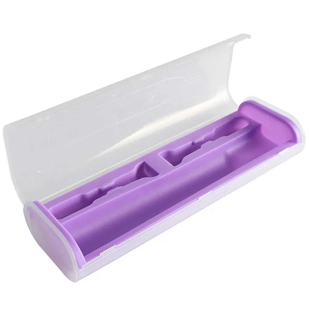 Electric Toothbrush Case Travel Holder Box Compact 21.5x8x4.5cm for 2 Replacement Heads 1 Handle Keeps Brushes Clean Tidy