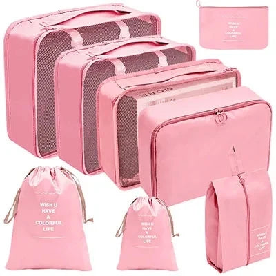 8Pcs/Set Travel Organizer Storage Bags Suitcase Packing Cubes Cases Travel accessories Wardrobe Luggage Clothes Shoe Pouch
