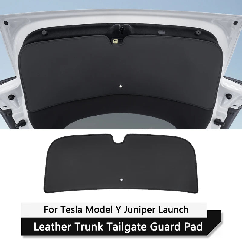 For Tesla Model Y Juniper Trunk Tailgate Guard Pad Leather Trunk Cargo Liner Backplate Protective Anti-dirty Pad Car Accessories
