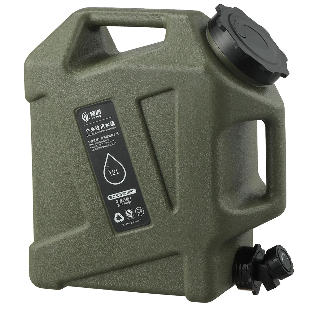 12L Camping Water Container Tank Large Capacity Water Storage Carrier Barrel Portable Vehicle Car Water Bucket with Faucet 대형물통