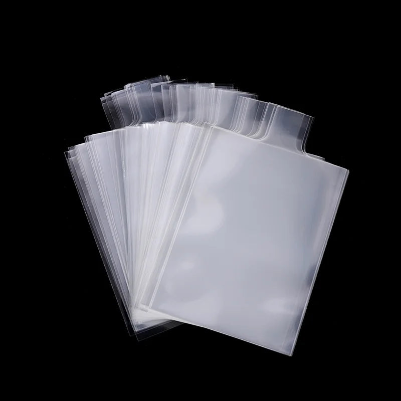 100Pcs Pull Tab Sleeves For Card Savers Semi-rigid Game Card Holders With Ears More Convenient Card Pickup Pull pull film