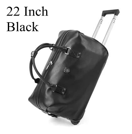 Women Travel Trolley Bag Travel Wheeled handbag 20 Inch 22 Inch PU leather travel luggage bag with wheels Carry on hand luggage