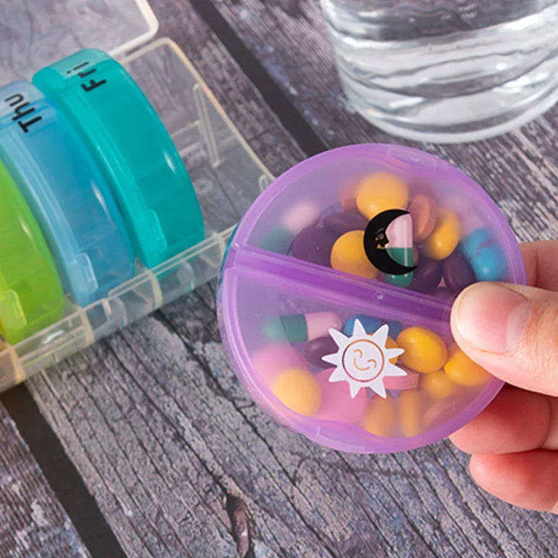 Portable Vitamin Pill Box Case Tablet for 7 Days 2 Times 14 Grids Travel Container Pill Case Tablet Portable Dispenser Organizer