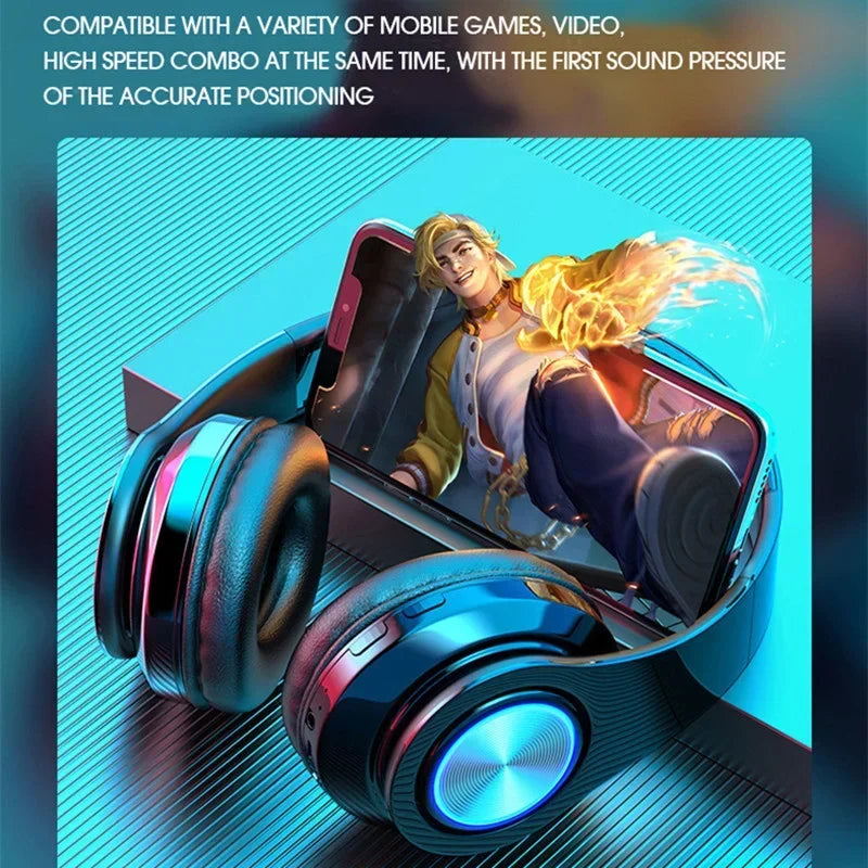 Wireless Headphones Foldable Bluetooth Headsets  With Mic Stereo Earphone Support TF Card FM For Xiaomi Iphone Sumsamg Phone