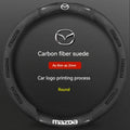 For Mazda 3 5 6 SKYACTIV Axela Atenza CX30 CX5 CX8 CX9 MX5 RX8 RX7 BT50 Carbon fiber Leathe Car Steering Wheel Cover Accessories