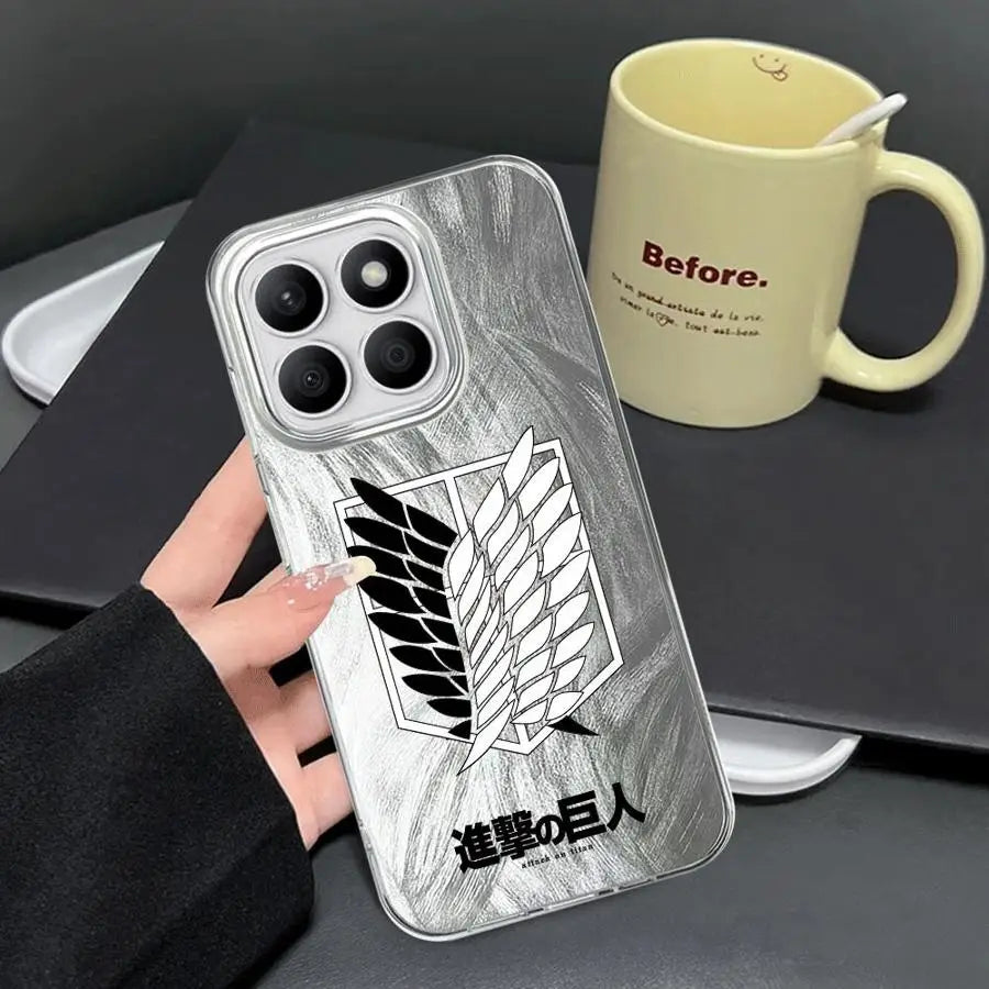 A-Attack On T-Titan Logo Case for Honor X8c X7b X9c 200 Pro X9a 200 400 Lite X8a X9b X8b Black Soft Shell