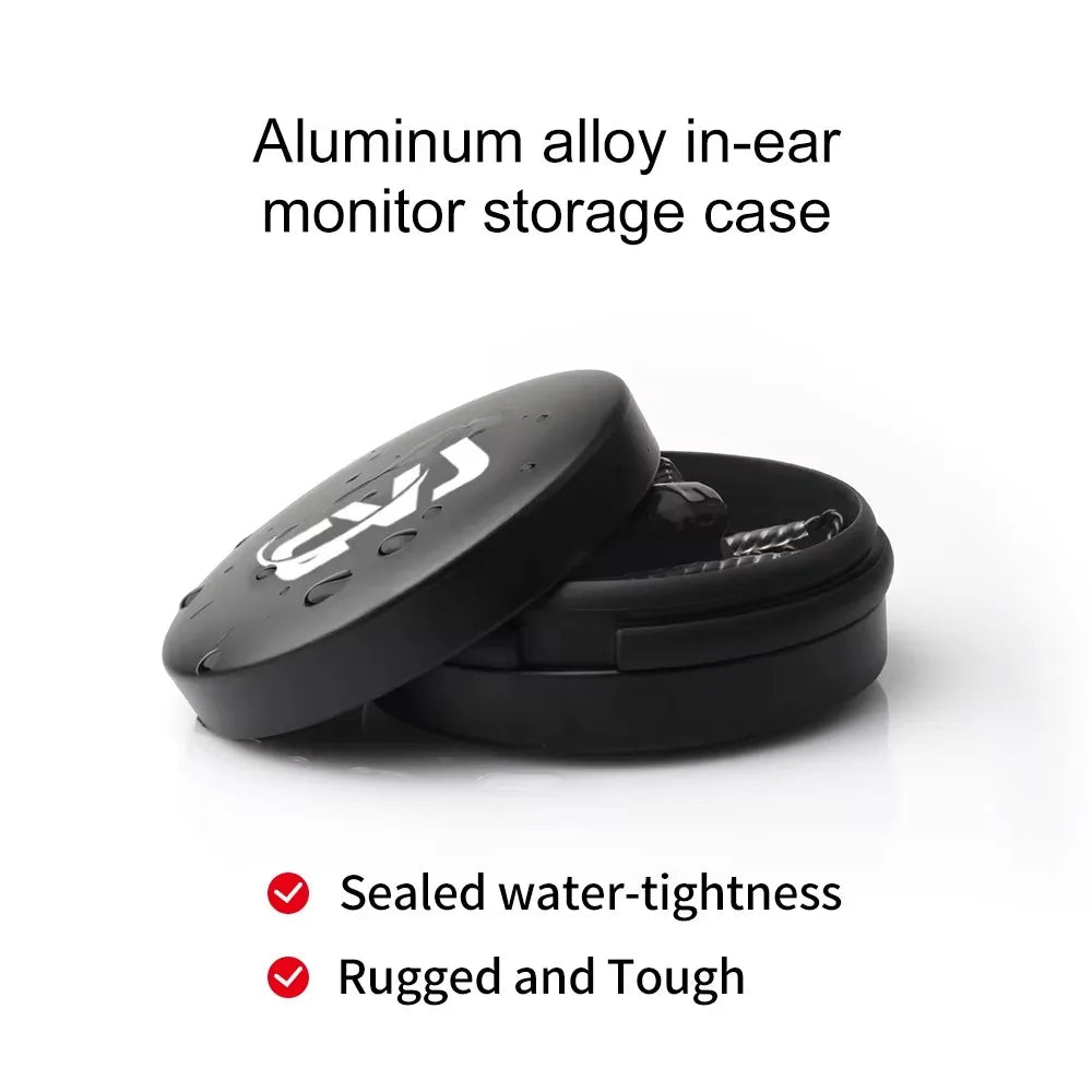 CVJ A1 Black Metal Box Portable Storage Box  And Waterproof Aluminum Alloy Earphone Bag