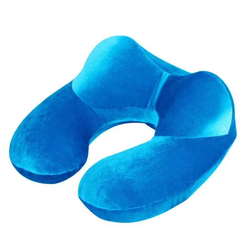 4-Color U-Shape Inflatable Travel Pillow Comfortable Neck Support for Airplane Sleep Travel Accessories Home Textile