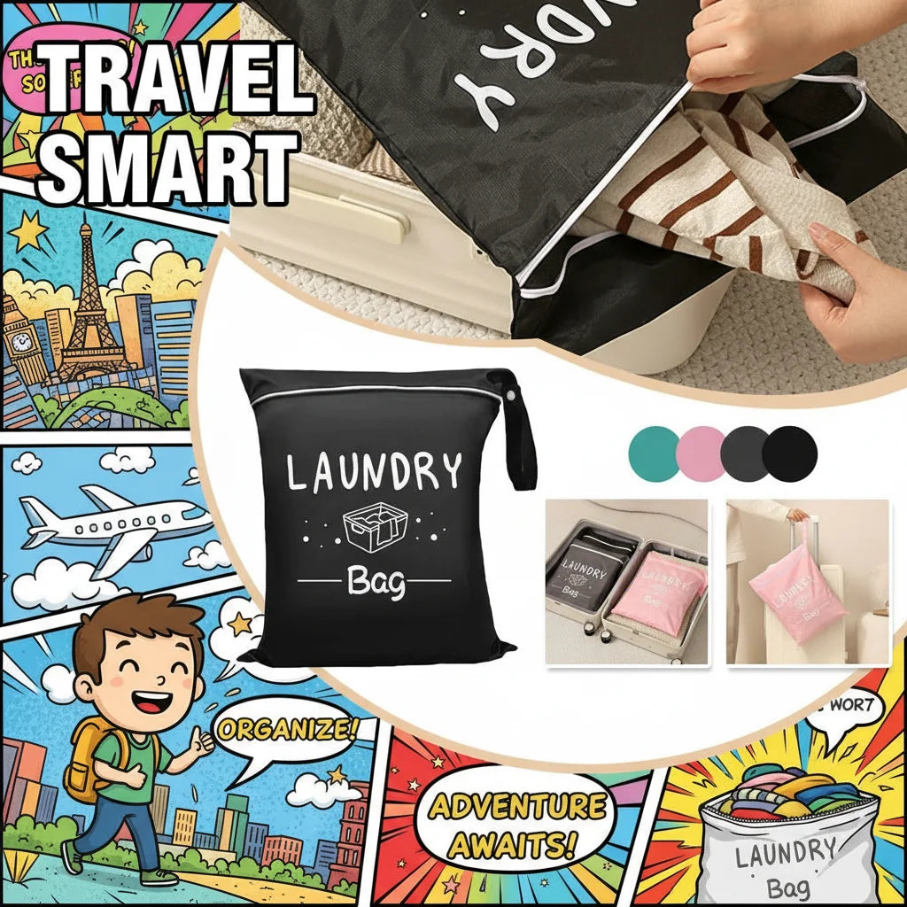 Waterproof Laundry Bag with Zip Travel Reusable Wet Bag for Fitness Compact Size 22x32cm with Handle