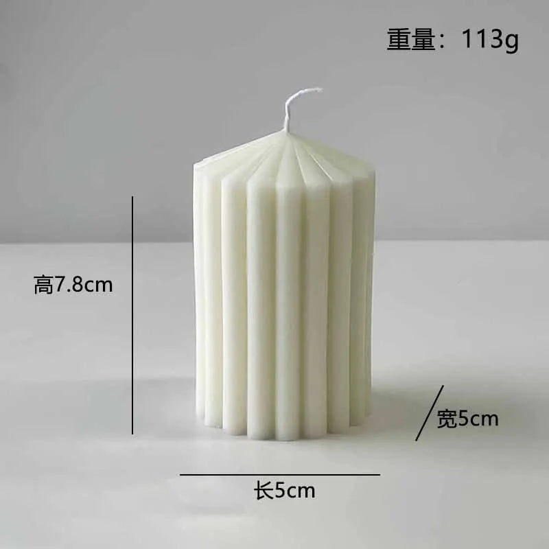 Nordic Minimalist White Scented Candle Atmosphere Home Decor Wedding Arrangement Cylinder Geometric Shape Fragrance Candle