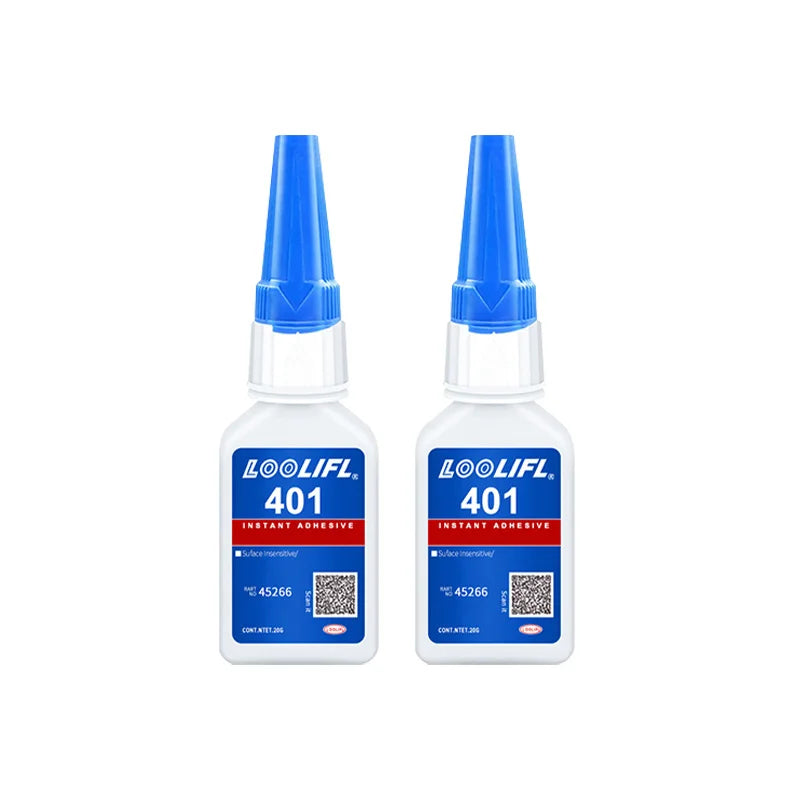 20ml, strong transparent 401 adhesive, rubber repair, multifunctional adhesive for metal plastic parts. Excellent bonding tool.