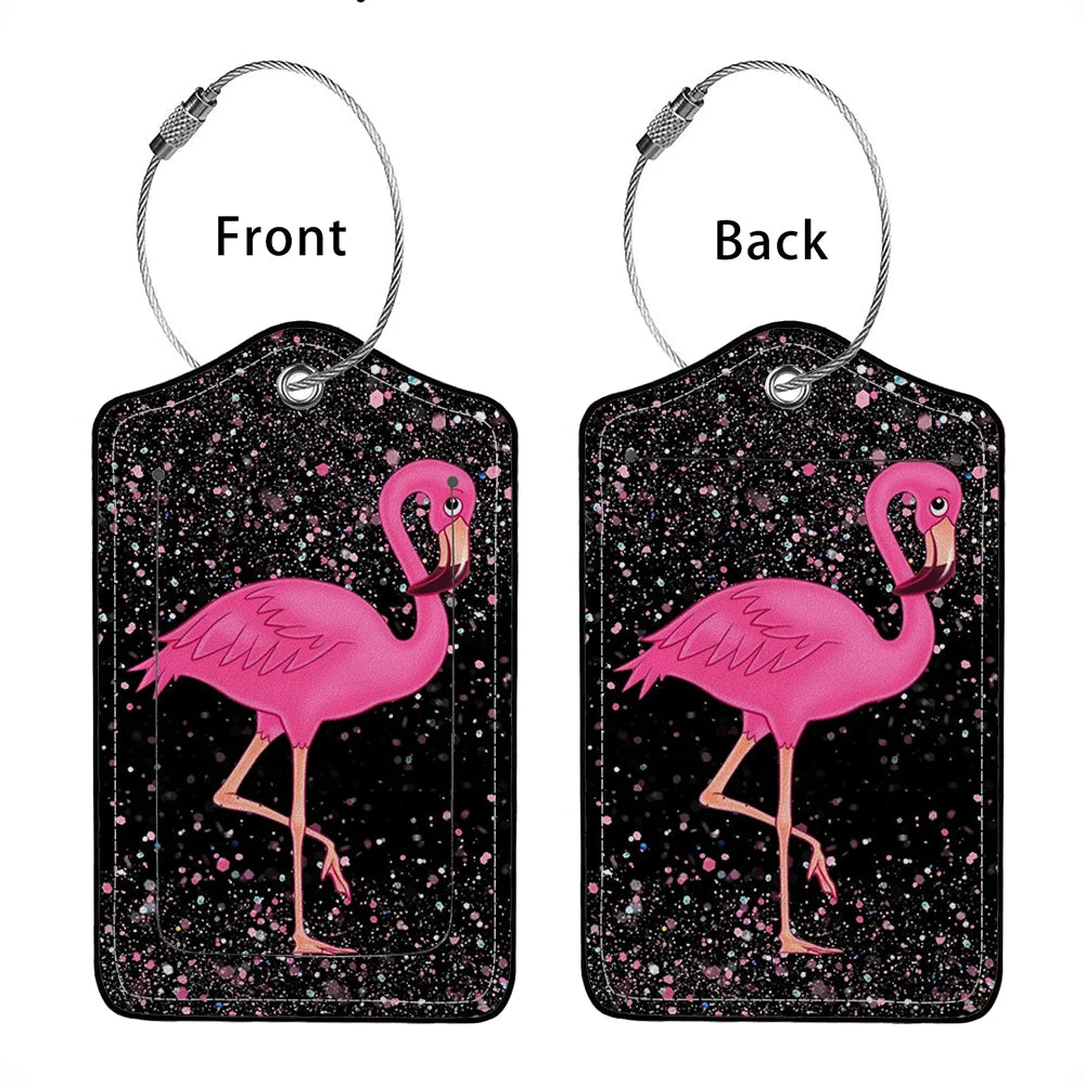 HOT SALE Cute animals Leather Business Luggage Tag Suitcase Address Label Luggage Boarding Case Label Name ID Address Clip