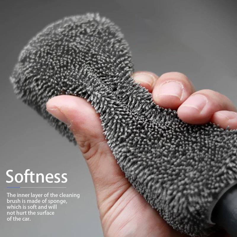 SEAMETAL Car Wheel Detail Cleaning Brush Tool Tire Washing Clean Soft Bristle Cleaner Black Easy To Cleaning Rims Spokes Wheel