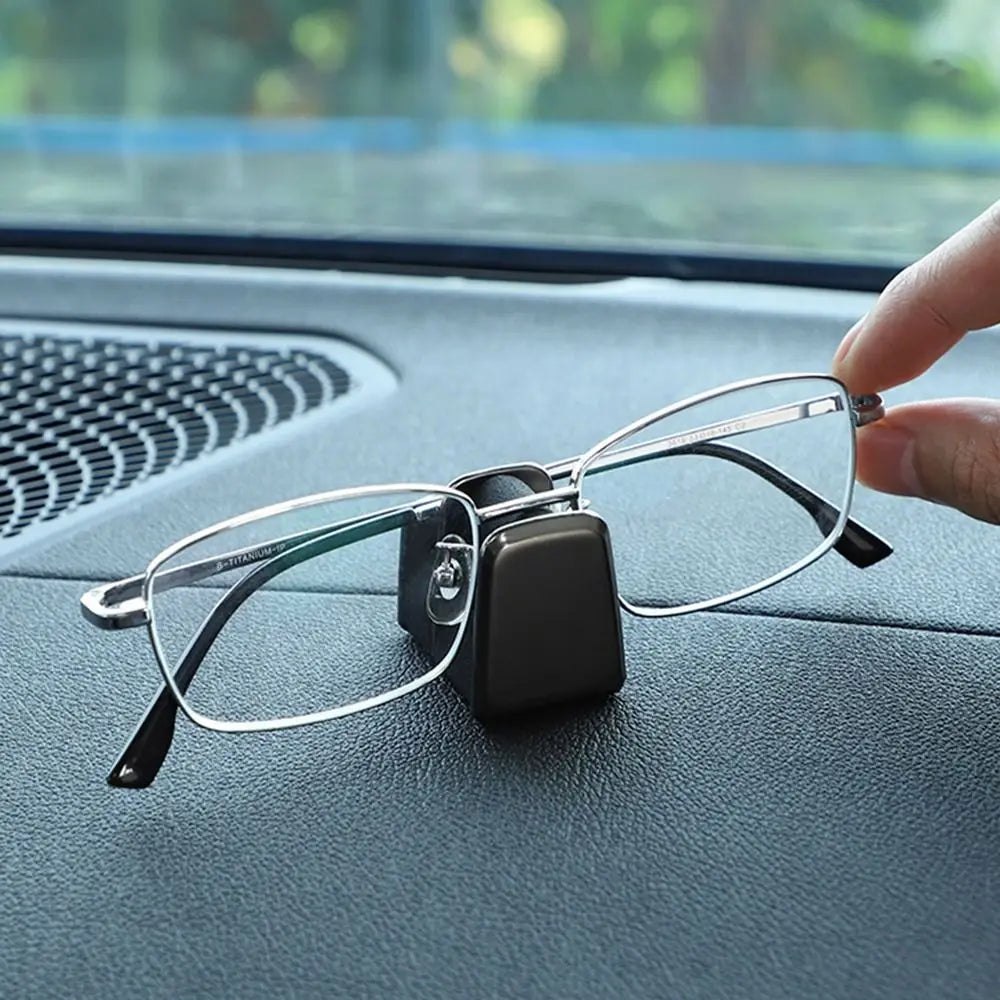 Zinc Alloy&Leather Car Glasses Holder Multifunction Universal in-car Glasses Support Portable Durable Car Dashboard Storage Rack
