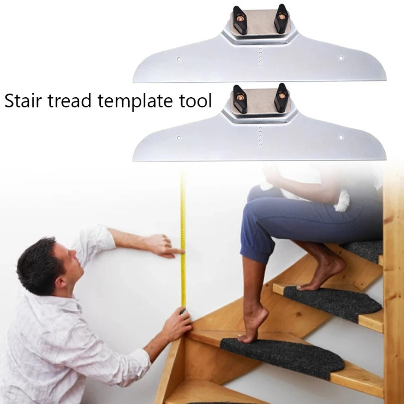 1 Pair Stainless Steel Stair Tread Template Tool Gauge for Stair Board Tile Positioning Measuring Tool Angle Ruler