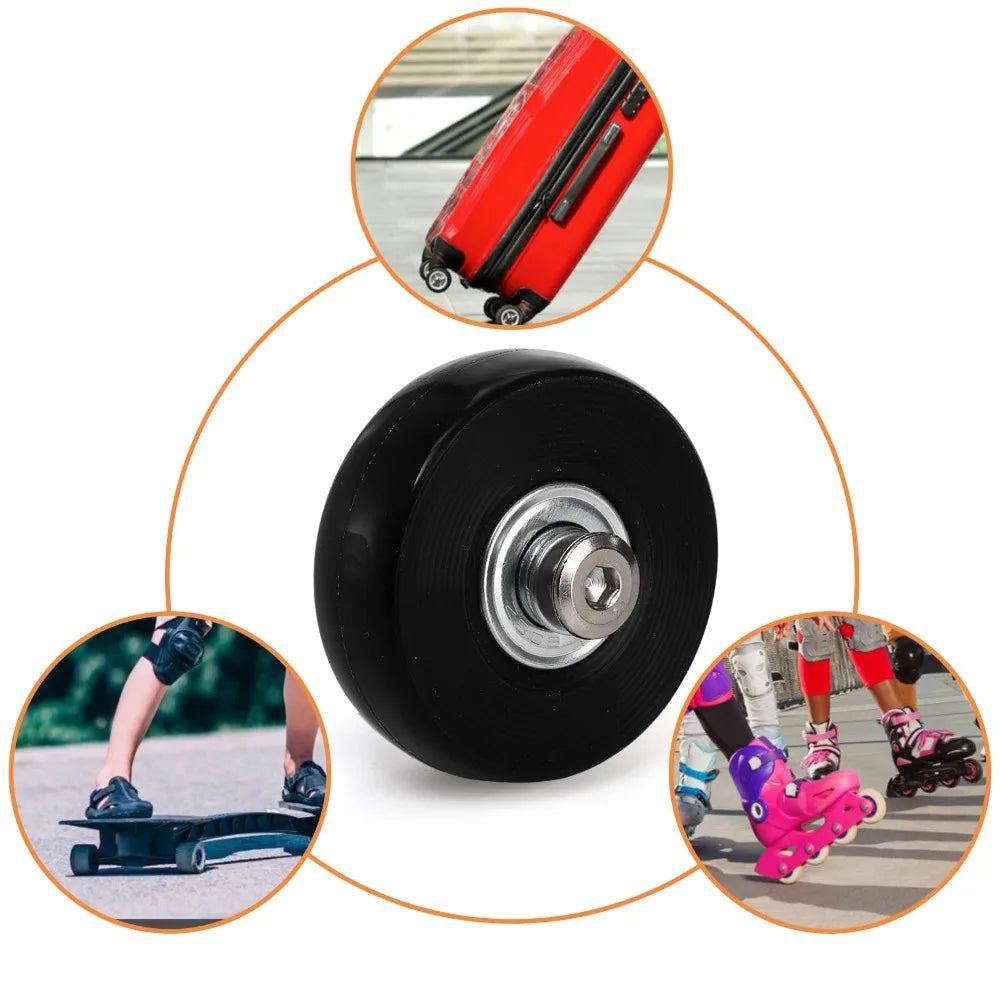 Silent Suitcase Wheels Rubber Trolley Luggage Casters High-Quality Durable Travel Bag Wheel Repair Accessories for Quiet Rolling