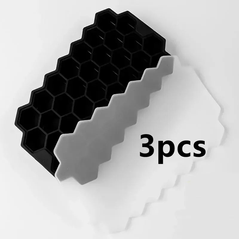 4/1PCS 37 Grids Silicone Ice Cube Mold Large-capacity Ice Trays Food Grade Reusable Ice Maker with Lids Cocktail Kitchen Tool