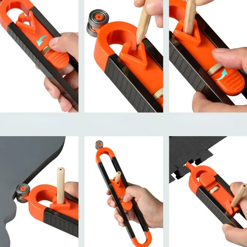 Profile Scribing Ruler Contour Gauge With Lock Adjustable Locking Precise Woodworking Measuring Gauge Measurement Tool
