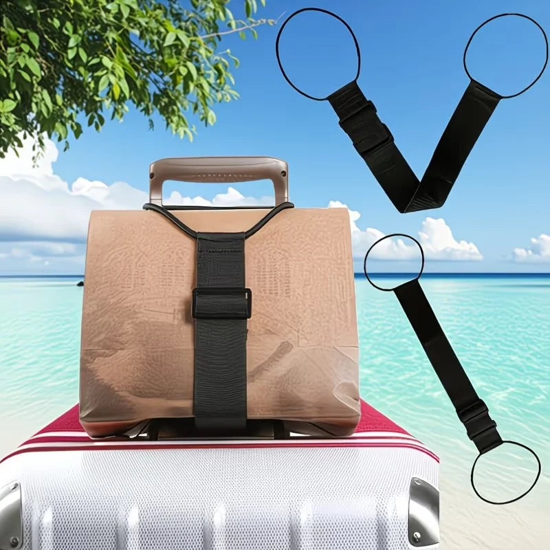 Two Elastic Straps for Securing Luggage, Designed for Backpacks And Travel Suitcases