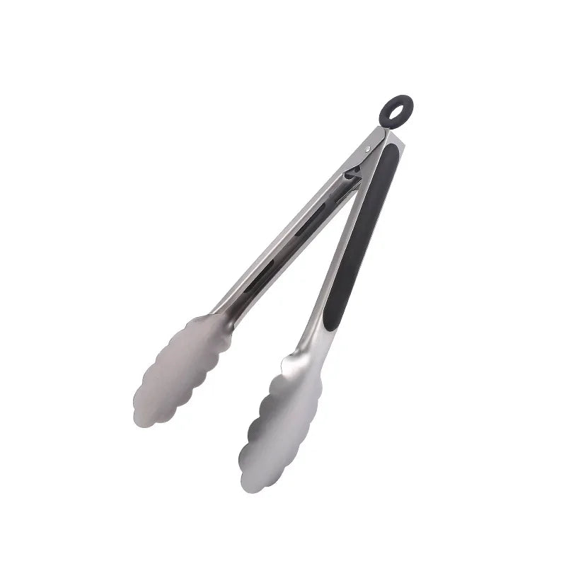 7-16Inch 430 SS BBQ Grilling Clip Tongs Kitchen Cooking Meat Salad Bread Spaghetti For Baking Camping Tools Barbecue Accessories