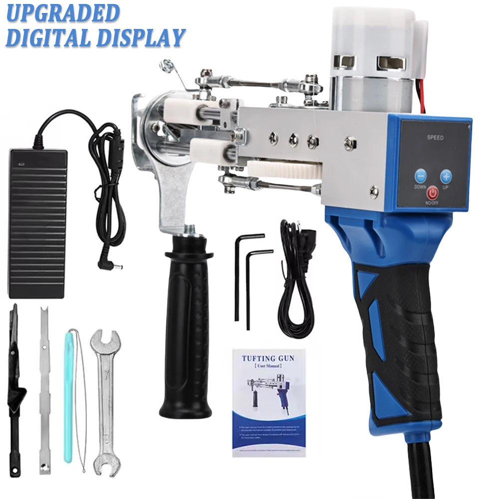 Tufting Gun 2 in 1 Set Electric Carpet Tufting Gun Electric Carpet Tapis Knitting Tufting Pistol Weaving Flocking Rug Machine
