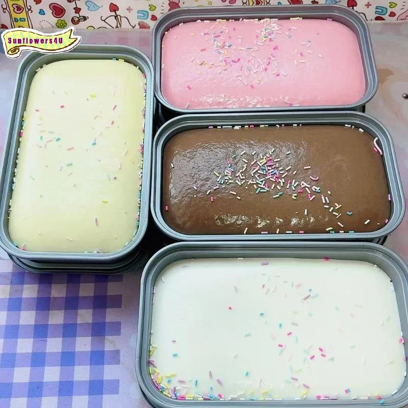 Box Cake Squishy Toy Slow Rising Portable Squeeze Fidget Toy Stress Relief for Outdoor Waiting Time Relax