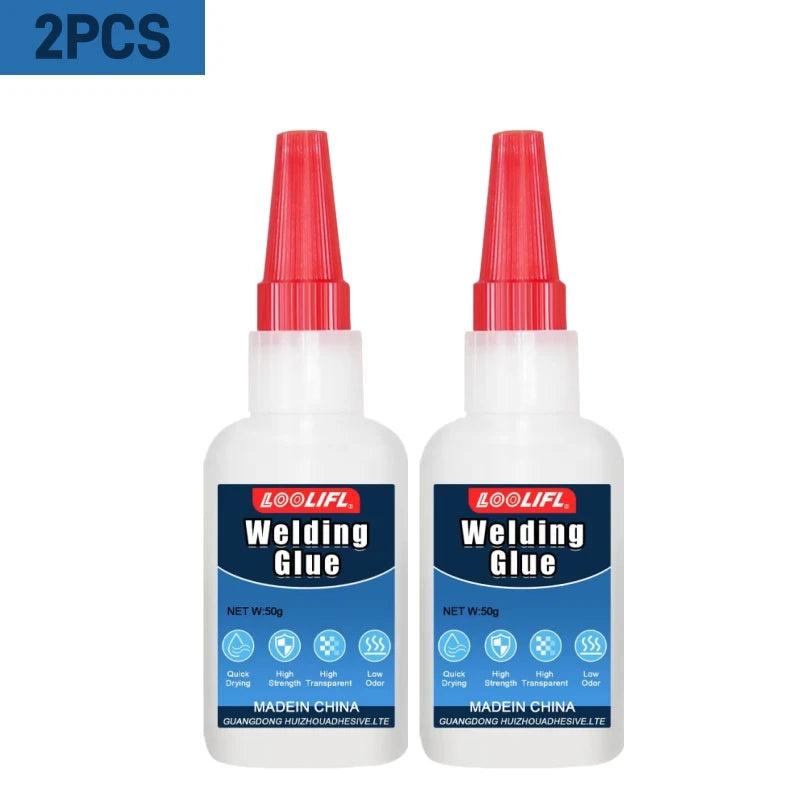 LOOLIFL 50g Flexible Leather Adhesive Welding Glue - Low Odor Fast Dry Waterproof Multi-Material Fix for Sofa Car Seat Shoe