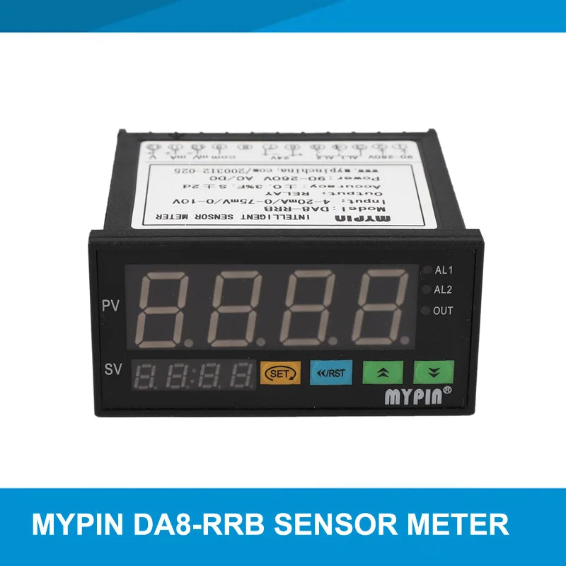 MYPIN DA8-RRB DA8-VRRB Intelligent Sensor Meter Display Controller Input 0-75mV/4-20mA/0-10V Universal Sensor Indicator