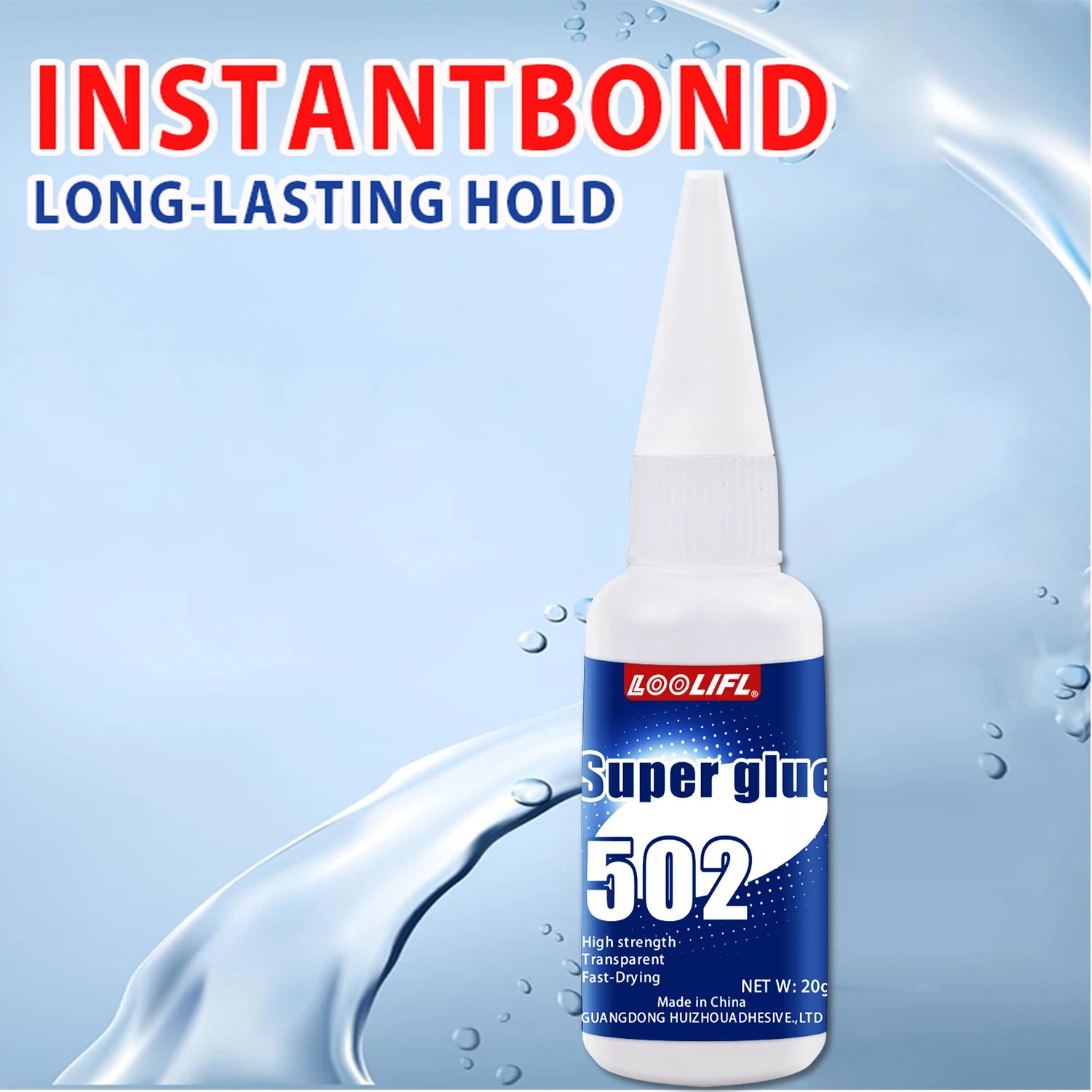 LOOLIFL20G 502 Super Glue Cyanoacrylate Instant Quick-Dry Adhesive Strong Bond for Metal Wood Plastic Rubber Glass Leather1-5PCS