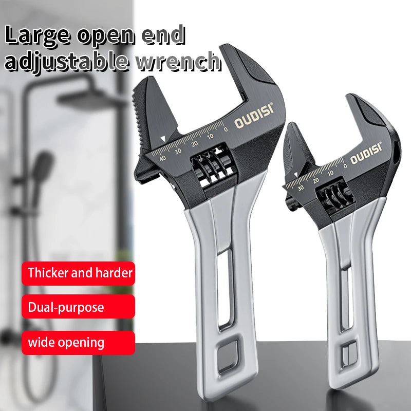 5/6/8 Inch Adjustable Wrench Steel Universal Spanner Bathroom Large Open Wrench Household Mini Short Handle Tool