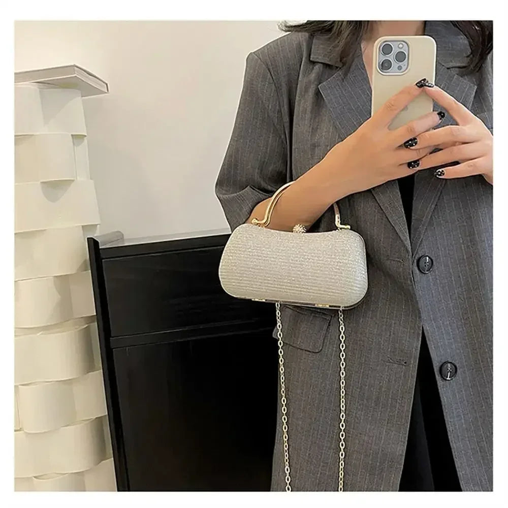 Chain Evening Bag Dinner Shoulder Bag for Women Handbag - Fashion Crossbody Bags Vintage Underarm Bag Satchel