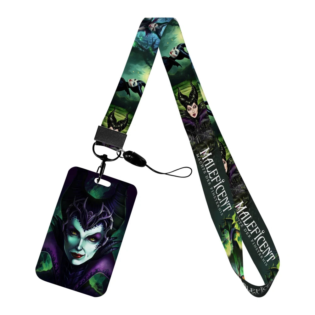 Disney Villains ID Badge Holder Neck Strap Pendant Door Card Holders Lanyards Girls Lanyard Student Kids Credential Holder