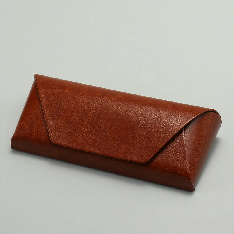 Retro Sunglasses Case Car Goggles Holder Cowhide Leather Glasses Storage Box Personality Myopia Sunglasses Storage Container
