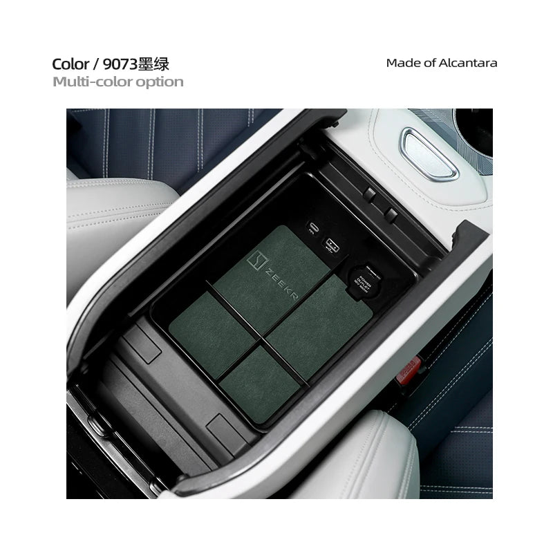 For ZEEKR 001 Center Control Storage Box Storage Box Shelf Armrest Box alcantara suede Interior Car Supplies