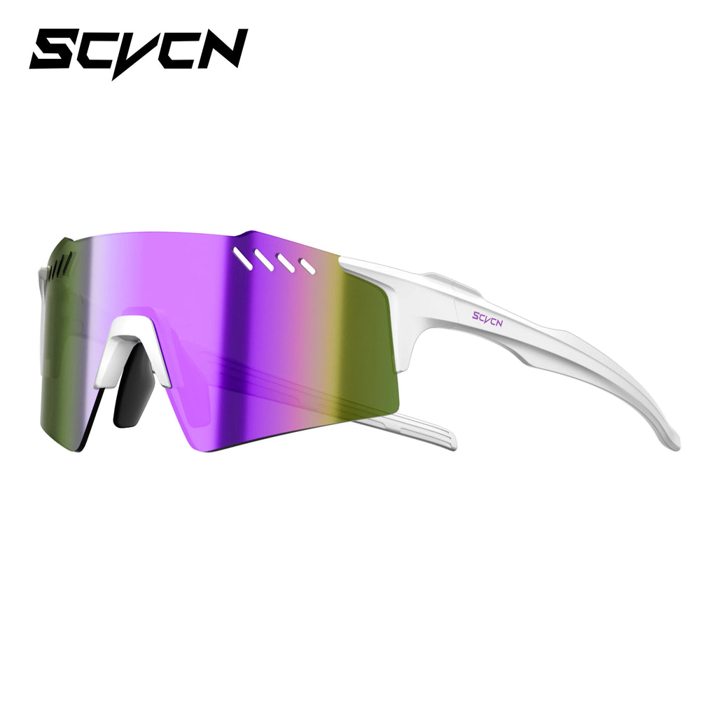 SCVCN Hiking Eyewear Fashion Rimless Cycling Glasss Outdoor Sports Running Drving Sunglasses for Men Goggles Mtb Bicycle 1 Lens