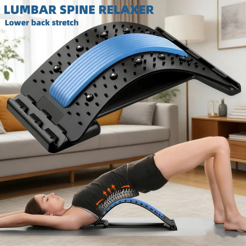 Waist Muscle Soothing Stretching Device Spine Stretching Massage Pad Lower Waist Support Lumbar Stretcher Back Soreness Relief