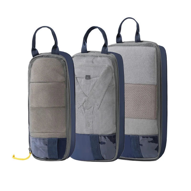3pcs High Quality Packing Cubes Set Mesh Visible Travel Clothing Organiser Bag Portable Suitcase Pouch Compression Packing Cube