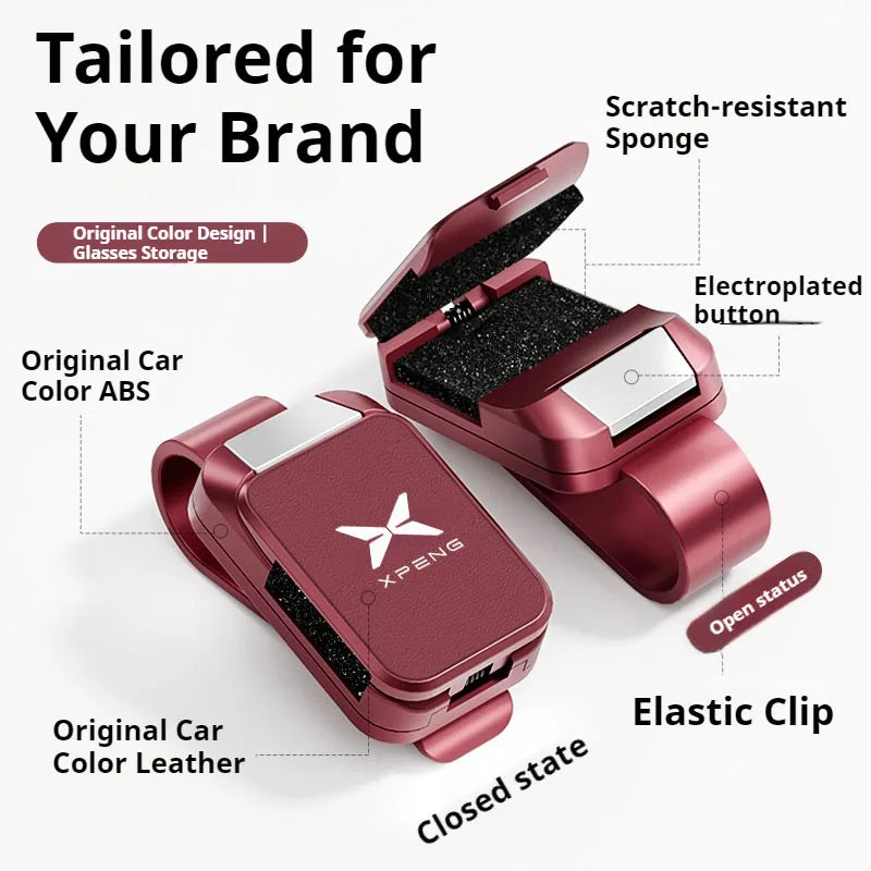 For XPENG G6 P7 G9 MONA M03 G3 P5 2024 2025 Car Interior Accessories Car Visor Sunglasses Glasses Case Glasses Holder Clip